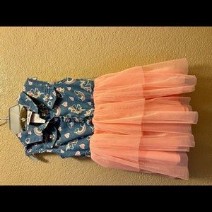 Girls tutu dress with unicorn detailing